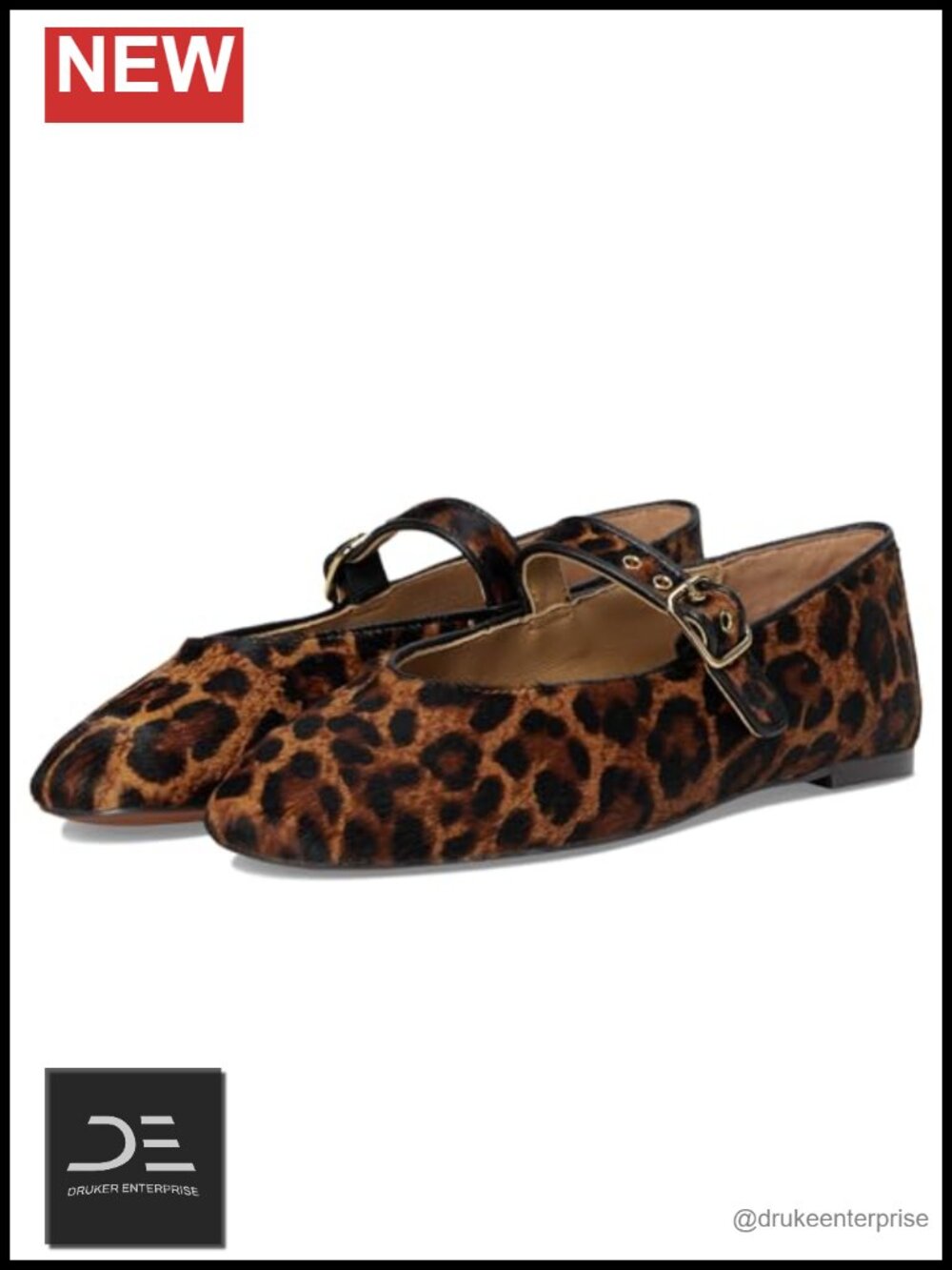 Leather Mary Jane Flats with Buckle Strap Women's Rounded Toe Cushioned Footbed